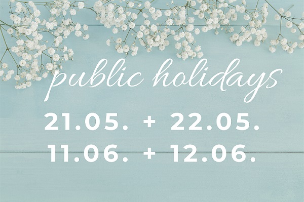 public holidays 2020 Our office is closed on following days
